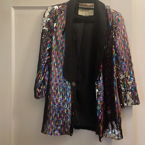 Anthropologie XS sequin rainbow jacket - great for burning man - Picture 5 of 5
